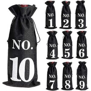 1 &Agrave; 10 Sacs &Agrave; Vin En Toile De Jute Pour D&eacute;gustation De Vin &Agrave; L'aveugle,Sacs &Agrave; Vin Pour Num&eacute;ros De Table De Mariage,Sacs De D&eacute;gustation De Vin,F&ecirc;te - Neuf