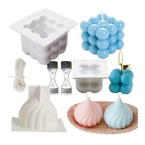 Moules &Agrave; Bougies Bougie Bricolage Moule En Silicone Bougie Fabrication Bougie M&egrave;che Carr&eacute; Moule &Agrave; Mousse Bougie Parfum&eacute;e Ensemble Fait Maison Combinaison Moule En Silicone - Neuf