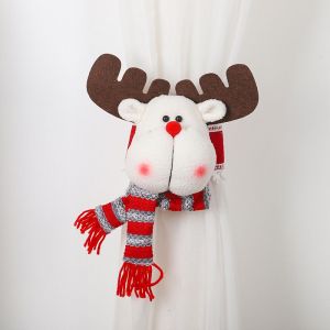 Ensemble de 1 de No&euml;l embrasses de Rideaux&iquest;B&iquest;Bonhomme de neige, Santa Claus Rideau de Boucles Retenues de garantie de No&euml;l Rideau Boucle les Clips de Porte Clip Rideau D&eacute;cor R&eacute;glable Rideau de Sangle - Neuf