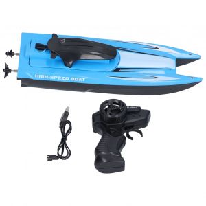 Bateau De Course Etanche A Grande Vitesse, 4 Canaux, Telecommande 2,4 G, Pour Piscine/Lac, Echelle 1/47 - Neuf