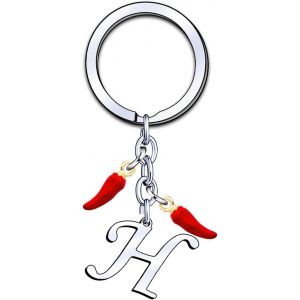 Kal-Porte-Cl&eacute;s Initial A-Z, Pendentif D&eacute;coratif Piment, Cadeau Pour Femme Homme, Anniversaire No&euml;l - Neuf