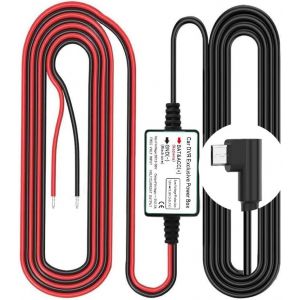 Dash Cam Hardwire Kit, Mini/Micro USB Câble Rigide Kit de Voiture, DC 12V- 24V à 5V, Viens avec ACU/ACS/ACN Mini/ACZ Micro 2Fusible, Protection de Drain de Batterie Réelle de 11.6V - Neuf