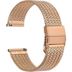 Fdjhy-Elite Bracelet De Montre En Metal Pour Femme Et Homme, Maille Tissée, Acier Inoxydable 316l, Dégagement Rapide, Fermoir Pliable Améliorée, 14mm 16mm 18mm 20mm 22mm - Neuf