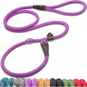 Jgd-Laisse Pour Chien,1.8 M,Taille Unique,Facile &Agrave; Enfiler,Pas De Collier Ou De Harnais N&eacute;cessaire,Corde D'escalade Durable Et R&eacute;sistante Aux Intemp&eacute;ries Avec Coutures R&eacute;fl&eacute;chissantes (Violet) - Neuf
