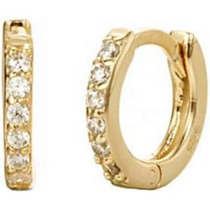 Kalhx-Petites Boucles D'oreilles Créoles En Argent Sterling Et Oxyde De Zirconium Plaqué Or Pour Cartilage Percées Pour Femmes Adolescentes Filles 7 Mm,Plaqué Or 18 Carats,Zircone Cubique - Neuf