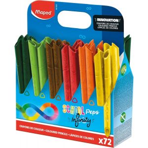 Crayons De Couleur Color'peps Infinity 100% Mine, 100% Utilisable Zéro Déchet Sans Taillage Dure Très Longtemps Forme Triangulaire Ergonomique Pochette De 24 Crayons - Neuf