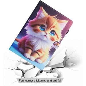 Coque Pour Tablette Ipad Mini 7.9 Pouces (Mini 5/4/3/2/1 2019/2015/2014/2013/2012) Etui Housse Pu Cuir Flip Support Protection Cover Case Avec R&eacute;veil/Sommeil Automatique, Chat Jaun[Coq9128976] - Neuf