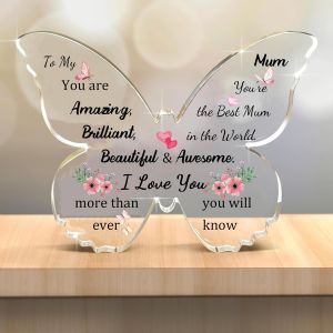 ERSHI-Plaque en acrylique - Cadeau pour maman - Ornements en forme de papillon - Cadeau personnalisé pour la fête des mères - Cade[8979] - Neuf