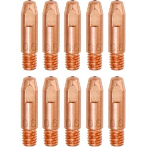 10PCS MB 24KD Accessoires de Soudage 0,6MM Pièces d'usure Pointe de Contact Buses de Soudage MIG 0.0236"" Torche de Soudage Embout de Contact M6x27mm Accessoires pour Poste à souder Consommables - Neuf