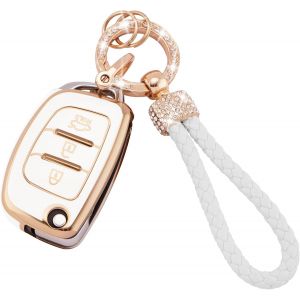 Étui pour clé de Voiture Compatible avec Hyundai i10 i20 i30 i40 ix20 ix30 ix35 ix45 ix55 Tucson Santa Fe Elantra Accent 3 Boutons Pliable en TPU - Neuf