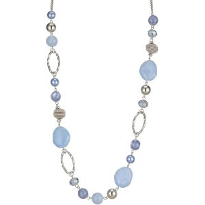 Tianyi-Collier Long De Perles En Argent - Collier Boheme Long Avec Perles De Cristal Et De Pierre Bijoux Fantaisie - Belle Idée De Cadeau De Fête Des Mères - Neuf