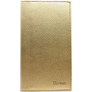 TRAHOO-- Etui Porte ch&eacute;quier Talon en Haut - 2 emplacements Porte Carte cr&eacute;dit - pi&egrave;ce d'identit&eacute; - Cuir Vachette - 11 cm X 19 cm (dor&eacute;) - Neuf