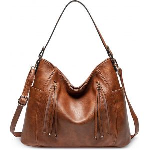 Mode Femmes Sacs À Main Grande Sacs À Bandoulière Vintage Sac Fourre-Tout Pour Dames Pu Cuir Avec Sangle D'Épaule Détachable Pour Voyage Fête Shopping Travail Brun[H2237] - Neuf