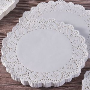 Nappes Rondes En Papier Dentelle De 14 Cm De Diamètre (150 Pièces, Blanches) Nappes Décoratives En Papier En Vrac Pour La Présentation De Desserts Et De Pâtisseries - Neuf