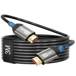 KALANKA-Câble HDMI 4K 3Meter, Câble HDMI 2.0 60Hz avec ARC UHD HDR 3D High Speed 18Gbps Ethernet, pour Barre de Son TV Blu-Ray Beamer Laptop TV PS4/PS5 Console PC Monitor - Neuf