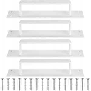 2 Pièces Poignée De Porte De Grange, Poignée De Porte Coulissante Noire, Poignées De Porte Robustes Avec Vis, Poignées De Porte Armoire Aluminium Pour Placard Cuisines Meubles Chambre - Neuf