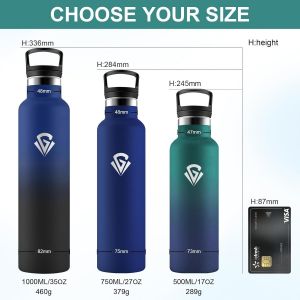 Gourde Isotherme 500ml, Bouteille Isotherme Double Paroi, Gourde Inox Aver Paille, Sans Bpa, &Eacute;tanche & , Bouteille Isotherme Pour Enfant, Sport De Plein Air, L'&eacute;cole, Bureau, Ext&eacute;rieur - Neuf