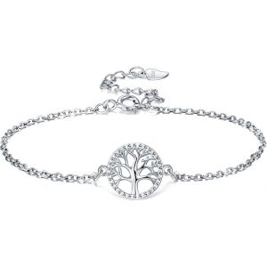 Arbre De Vie De Bracelet Pour Les Femmes 925 Argent Sterling Avec La Bo&icirc;te-Cadeau De No&euml;l, Pour La F&ecirc;te Des M&egrave;res Anniversaire - Neuf