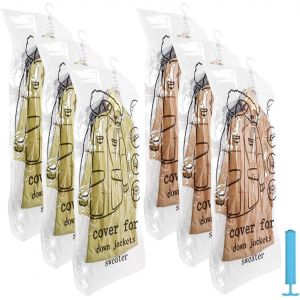 lbgwp60-Lot De 6 Sacs De Rangement Sous Vide Suspendus Pour Vêtements, 110 X 70 Cm Housse Sous Vide Pour Costumes Pour Vêtements Costumes Manteaux Vestes - Neuf