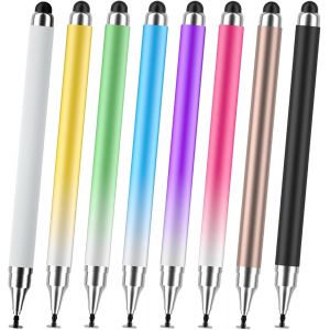 8 Pack Stylus Pen Compatible With Iphone, Ipad And All Touchscreen Devices: Tablets, Android, Laptops - Black, Blue, Green, Pink, Purple, Rose Gold, White, Yellow - Neuf