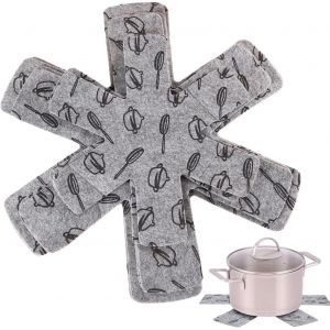 Asfasfq-Lot De 6 Protections De Casseroles, 3 Tailles Différentes (38/35/26 Cm), Séparateurs De Casseroles, Séparateurs De Poêles Et Protège-Poêles Pour Empiler Les Ustensiles De Cuisine Dans L'armoi - Neuf