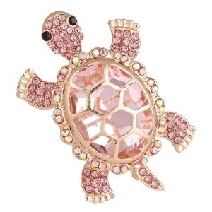 Tortue Mignon Broche Pour Les Femmes, Vintage Strass Cristal Broche Tortue De Bijoux, D'animaux Broche En Argent Et De Couleur Verte - Neuf