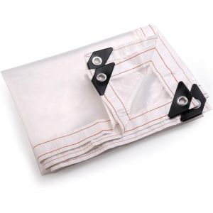ChenQuanSarl-Bâches En Plastique Transparent Bâche Transparente Résistante À L'Eau Avec ?illets, Tissu De Bâche En Pvc Résistant À La Déchirure En Plastique Rideau D'Extérieur Coupe-Vent Avec(3 * 2.5 - Neuf