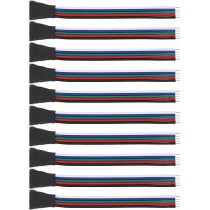 Lot De 10 Connecteurs Led Rgbw 5 Broches Fiche Femelle 2,54 Mm 25 V Pour Bande Lumineuse 10 Cm - Neuf