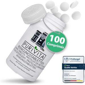 JGD-PURIVITA&reg; Universel Pastille Pour Machine a Cafe [100 CAPS] - Capsule Pour Toutes les Marques Jura, Krups & Co - Cleaning Tablets - Pastille Nettoyage Machine a Cafe - Pastilles Cleanse - Neuf