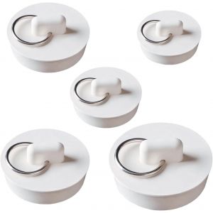 Yemaesre-5 Pièces Bouchon Baignoire, Bouchon Bain Caoutchouc, Bouchon Evier Caoutchouc, Avec Anneau Suspension Bouchons Bain Pour Cuisine, Salle Bain, Baignoire, Lavabo, Évier (5 Tailles) - Neuf