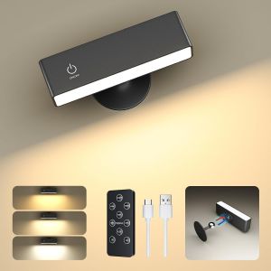 Applique Murale Interieur, Lampe De Chevet Tactile Avec Telecommande, 3 Temp&eacute;ratures, Usb Type C, Rotatifs 360&deg; Lampe Murale Sans Fil, Applique Murale Led Magn&eacute;tique, Lampe Murale Chambre - Neuf
