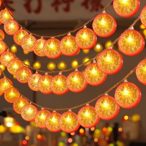 Catena Luminosa Arancione, 1,5 M, 10 Led, Luci Decorative Per Terrazze, Funzionamento A Batteria Per Carnevale, Halloween, Esterni E Interni, Decorazione Per Soggiorno, Camera Da Letto - Neuf