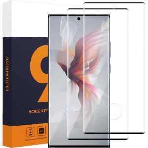 LOT DE 2 FILMS DE PROTECTION D'&Eacute;CRAN EN VERRE BLIND&Eacute; POUR SAMSUNG GALAXY S23 ULTRA 5G, BORD NOIR 3D POUR S23 ULTRA 5G, ANTI-BULLES, ULTRA R&Eacute;SISTANT, ANTI-TRACES DE DOIGTS - Neuf