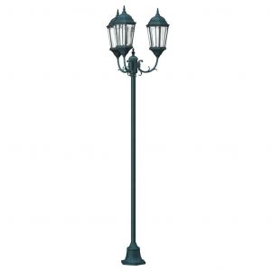 Lumi&egrave;re De Jardin En Ext&eacute;rieur Vintage 57 X 49 X 241 Cm Design Classique Ambiance Accueillante En Aluminium Vert Bross&eacute; Helloshop26 02_0058413 - Neuf