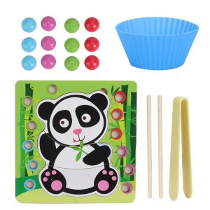 Jeu de perles a clipser pour enfants, puzzle d'entrainement, baguettes, jeu d'association pour nourrissons, jouet educatif, panda - Neuf