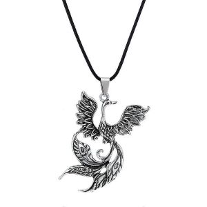 Pendentif Phoenix Oiseau De Feu Collier Vintage Firebird Pendentif Bijoux Ange Aile Collier Phoenix Oiseau Pendentif Style Punk - Neuf
