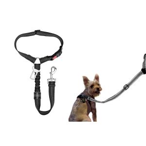 Harnais De Laisse R&eacute;glable Pour Chien En Voiture Avec &Eacute;lastique Et &Eacute;l&eacute;ments R&eacute;fl&eacute;chissants - Neuf