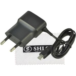 LORANKA-Chargeur pour d'origine Nokia AC-18E pour Nokia 105,106,110, 207, 208, 210, 215, 216, 220, 225, 230, Asha 301, 503 C&acirc;ble de Charge Micro USB - Chargeur Secteur Noir avec Chiffon de Nettoyage - Neuf