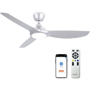 SUBZONAL-132cm silencieux DC Moteur intelligent ventilateur de plafond avec &eacute;clairage et t&eacute;l&eacute;commande moderne argent haute CFM ventilateur de plafond pour la maison et le Bureau - Neuf