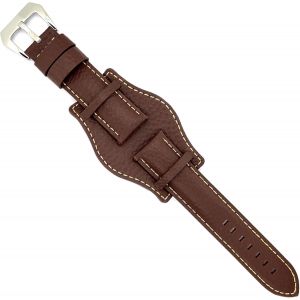 Eryi-Bracelet Montre Cuir Gravure De Bisons Bund Compatible Avec Fossil Ch2592 Ch2564 Ch2565 Ch2891ch3051 18mm 20mm 22mm 24mm Ref 386 - Neuf