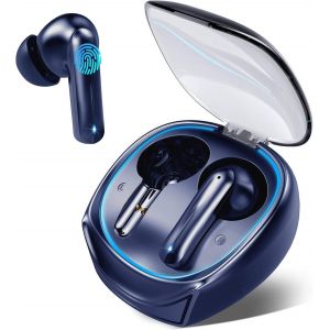 AYU-Ecouteurs Bluetooth sans Fil, Ecouteurs sans Fil avec ENC Antibruit Mic, Oreillette Bluetooth 5.3, 40H Casque Bluetooth Stéréo Basses, IP7 Etanche Écouteurs sans Fil pour iOS/Android, Écran LED, - Neuf