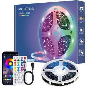 KALANKA-Ruban LED TV 1M, r&eacute;tro&eacute;clairage LED avec synchronisation de musique pour t&eacute;l&eacute;viseur 32-45 pouces, Avec t&eacute;l&eacute;commande et contr&ocirc;le APP, Bande lumineuse RVB &agrave; changement de couleur pour home cin&eacute; - Neuf