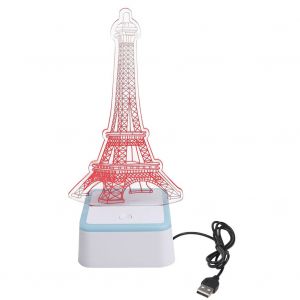 Veilleuse Led 3d Tactile, 7 Couleurs Changeantes, Decoration De Table, Jouets Pour Enfants (Tour Eiffel) - Neuf