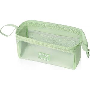 ChenQuanSarl-tui À Crayons Zippé En Toile, Grande Capacité Trousse Scolaire Sac De Maquillage Transparent Bateau Oxford + Tpu 22×11×9Cm (Vert) - Neuf