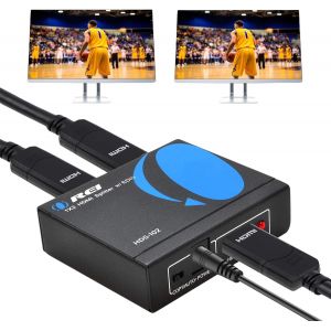 LETNERNY-Répartiteur Hdmi 4K 1 Entrée 2 Sorties ¿ Ultra Hd 4K @ 30 Hz 1 X 2 V 1.4 Hdcp, Alimentation Hdmi Prend En Charge 3D Full Hd 1080P Pour Xbox, Ps4 Ps3 Fire Stick Blu Ray Apple Tv Hdtv ¿ Adapta - Neuf