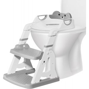 Chenquansarl-Reducteur Toilette Enfant Avec Escalier Rehausseur Toilette Enfant 2 En 1 Pliables Pour Les Enfants De 1 À 7 Ans Réducteur Toilette Enfant - Neuf