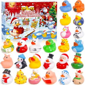 Jexnovashop-Canard Calendrier De L'avent 2025, 24pcs Canards En Caoutchouc De No&euml;l, Idee Cadeau De No&euml;l Pour Enfants, Jouets De Baignoire Flottants Pour Enfants, Cadeau De F&ecirc;te Baby Shower - Neuf