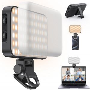 Lampe Selfie Avec Diffuseur Doux Et Support Int&eacute;gr&eacute;-Lampe De Conf&eacute;rence Vid&eacute;o &Agrave; Clip Rechargeable Avec 96 Led Pour T&eacute;l&eacute;phone,Iphone,Cam&eacute;ra,Id&eacute;ale Pour Le Maquillage,Tiktok,Les Appels Vid&eacute;o - Neuf