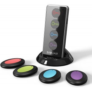 VornixorSarlshop-Chercheur de cl&eacute; avec 4 Longues cha&icirc;nes suppl&eacute;mentaires T&eacute;l&eacute;commande sans Fil RF Key Finder pour Portefeuille T&eacute;l&eacute;phone Portable Lunettes Bagages Pet Tracker - Neuf