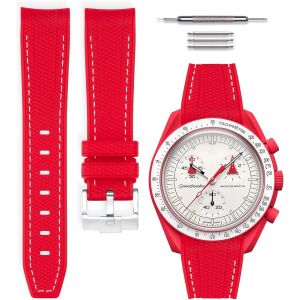Eryi-Bracelet De Montre Caoutchouc Compatible Avec Omega X Swatch Moonswatch 20mm - Neuf